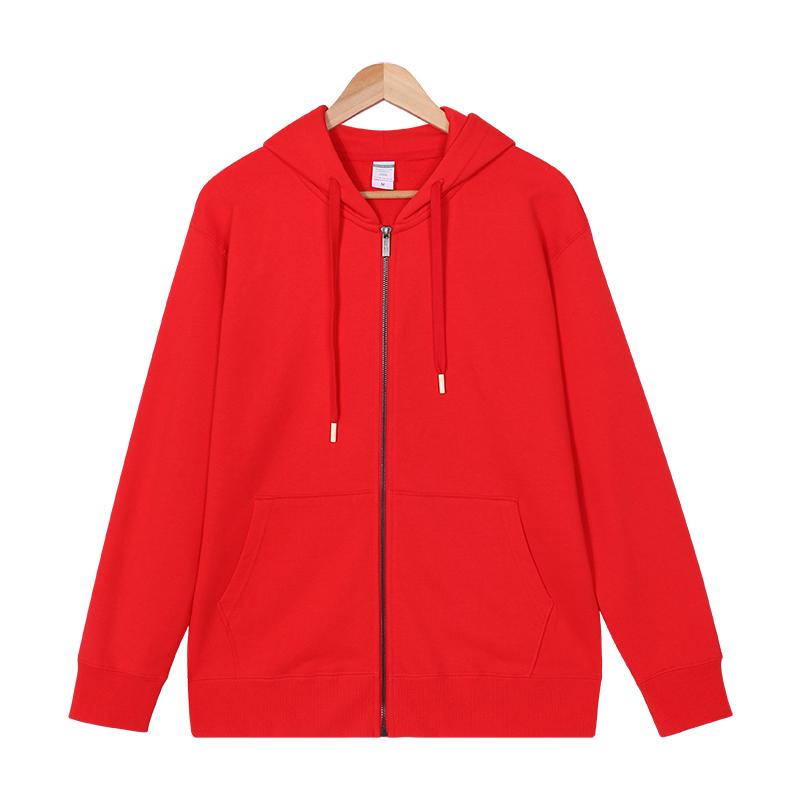 350g 成人長袖毛圈有帽拉鏈衞衣 - YB860