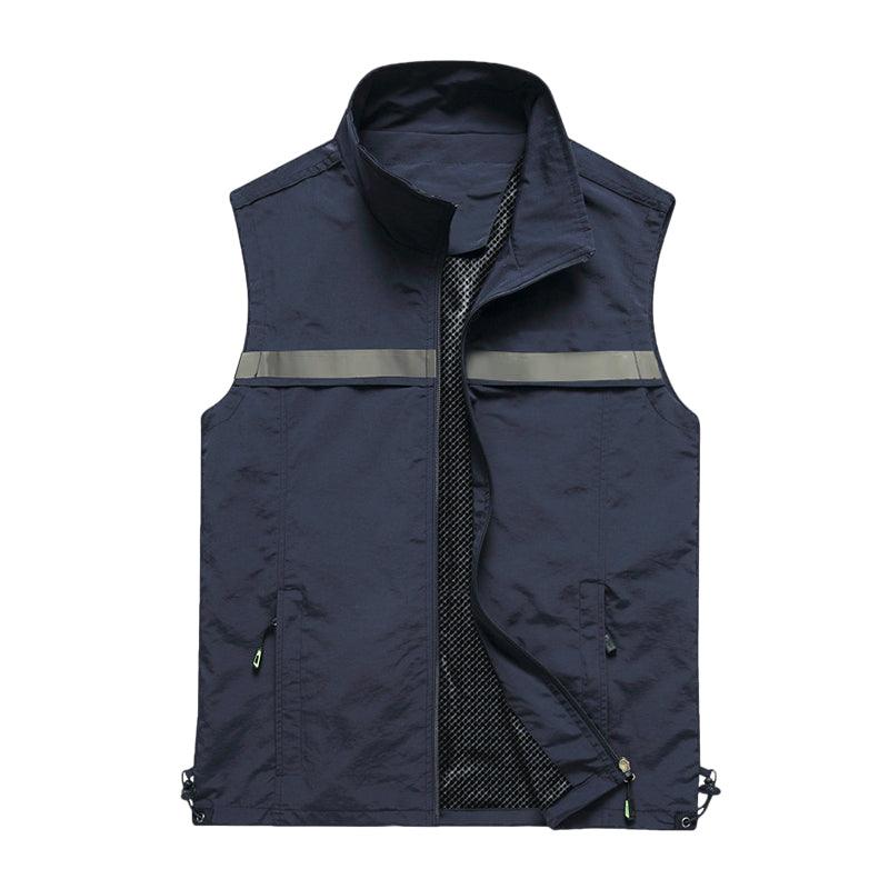 7929B - 雙層反光帶拉鏈背心 -香港印衫 | 印tee | 班衫 | Ocamp tee | 制服訂造