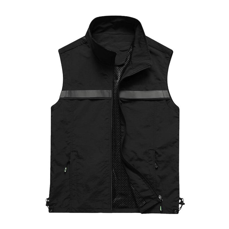 7929B - 雙層反光帶拉鏈背心 -香港印衫 | 印tee | 班衫 | Ocamp tee | 制服訂造