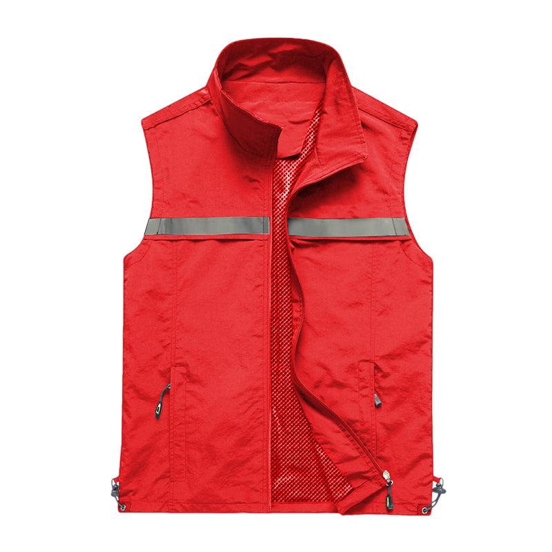 7929B - 雙層反光帶拉鏈背心 -香港印衫 | 印tee | 班衫 | Ocamp tee | 制服訂造