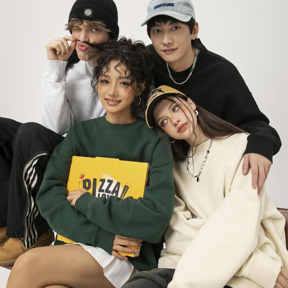 500g重磅全棉洗水毛圈成人圓領衞衣- WY801