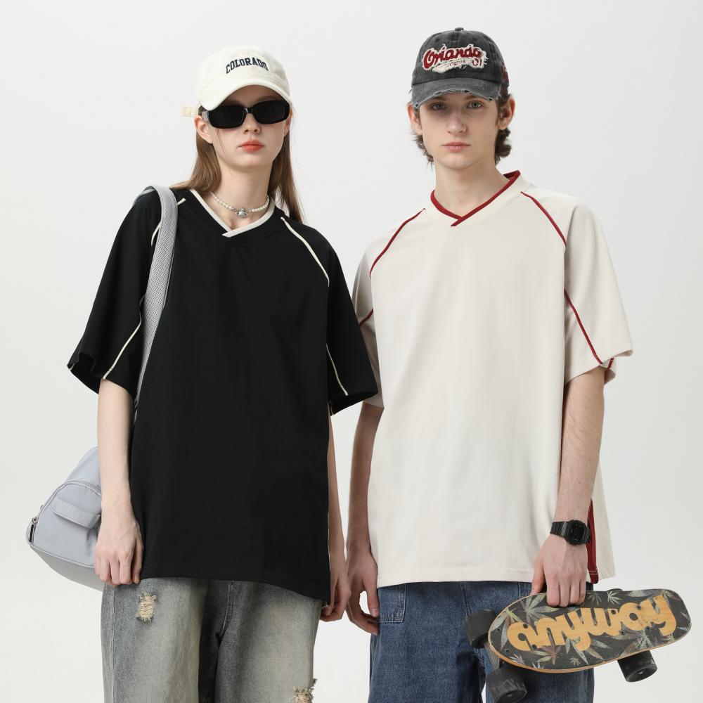 YB109 - 260g Heavyweight Oversized V-Neck Short Sleeve T-shirt