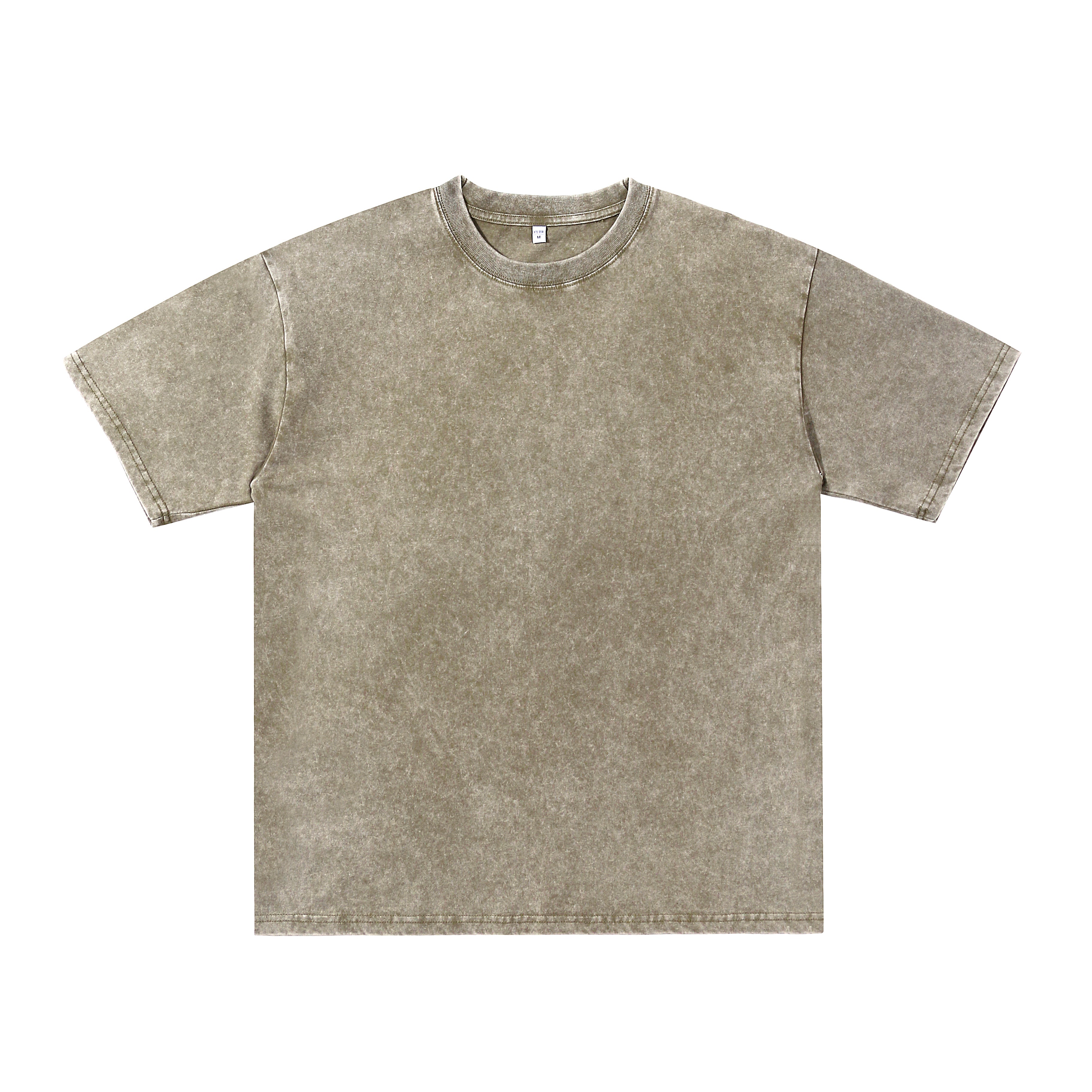 230g 重磅全棉洗水做舊圓領短袖T恤 - YB023