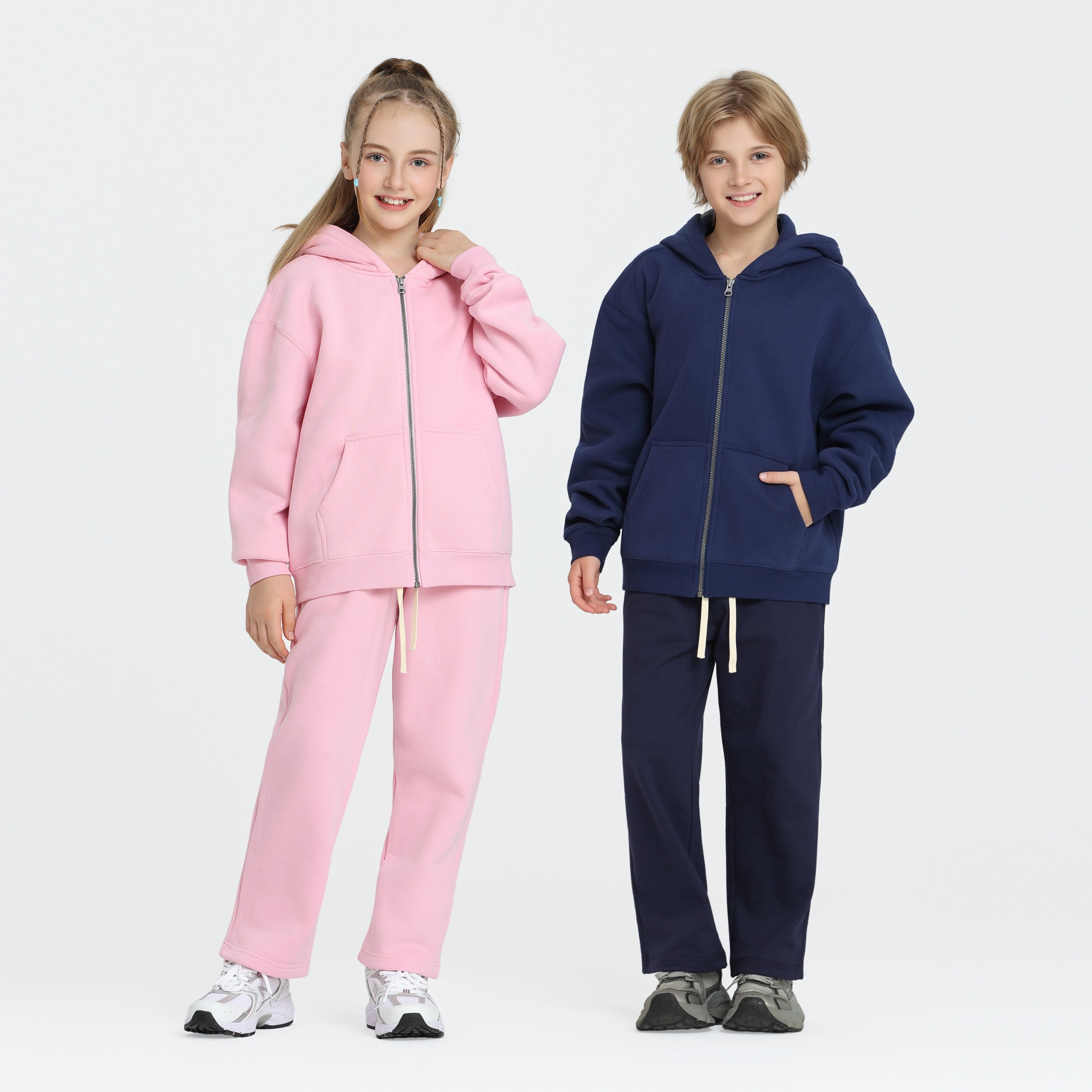 LL 350g 高品質加絨有帽拉鏈衞衣(童裝) - LL860b