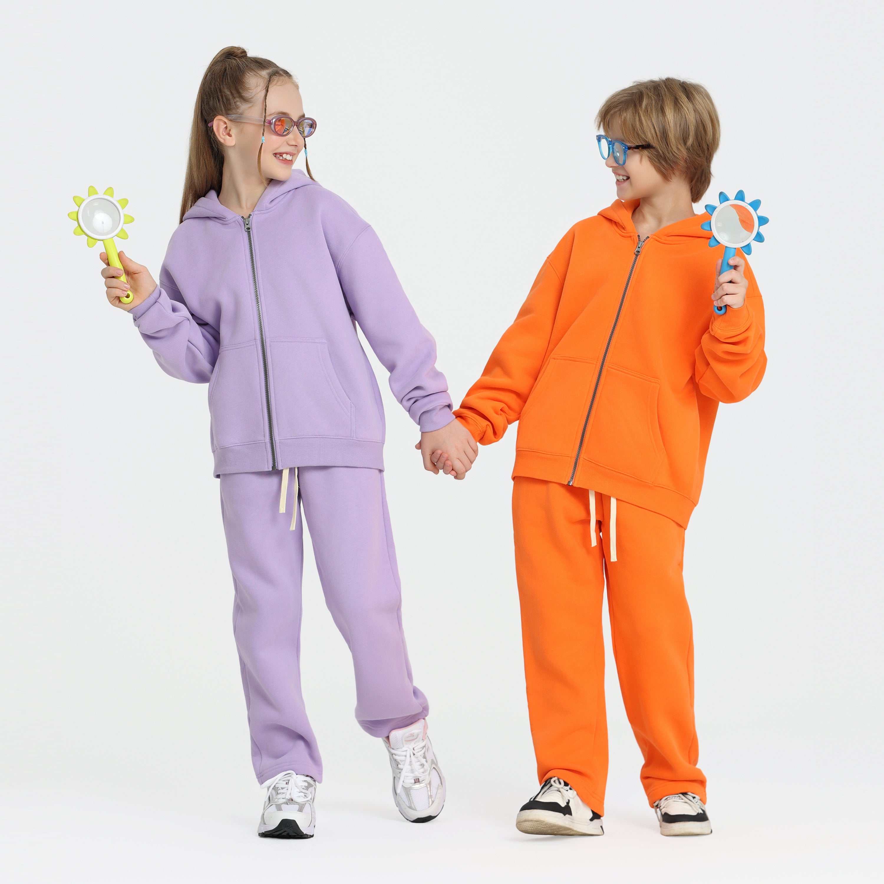 LL 350g High Quality Fleece Kids Full Zip Hooded Sweatshirt - LL860b