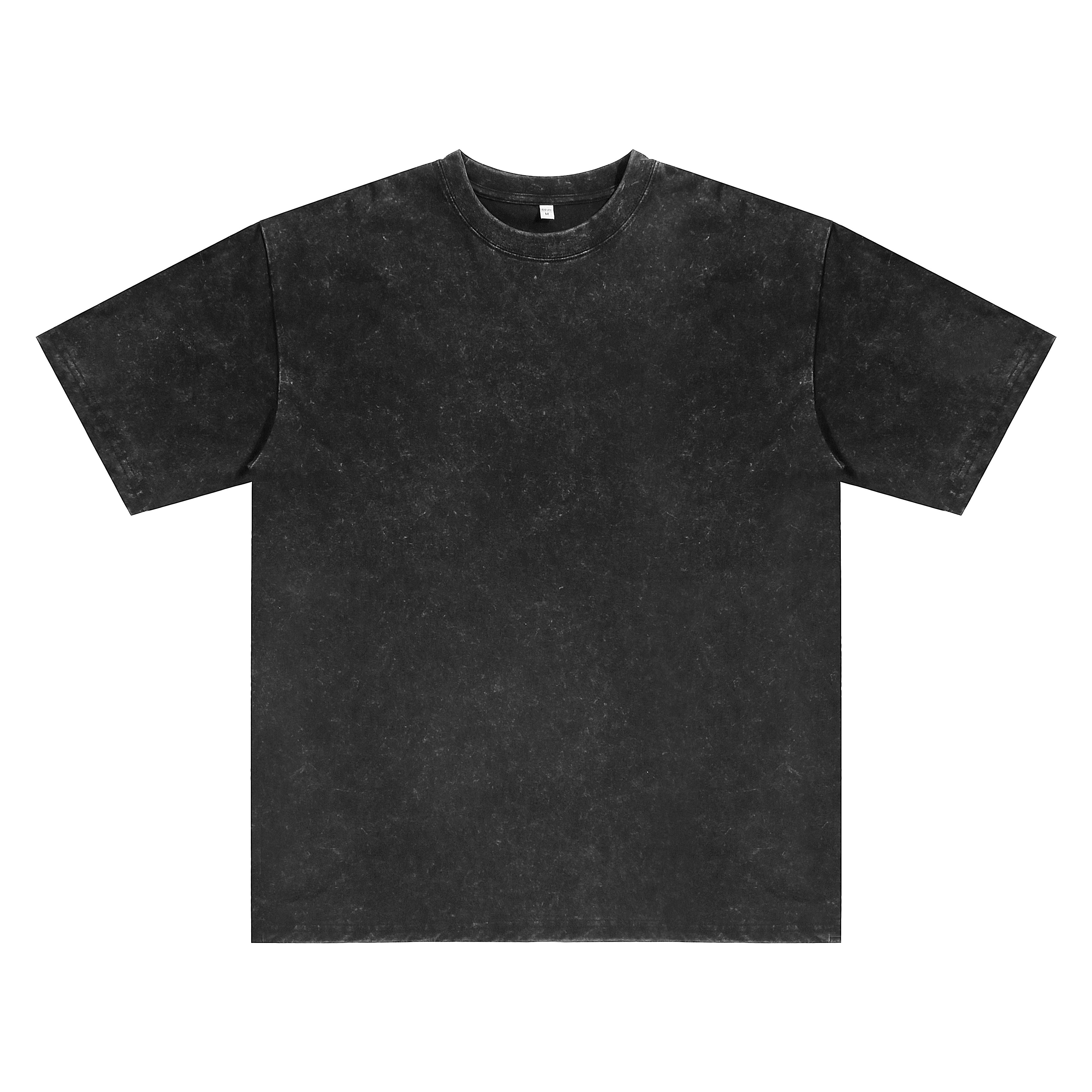 230g 重磅全棉洗水做舊圓領短袖T恤 - YB023