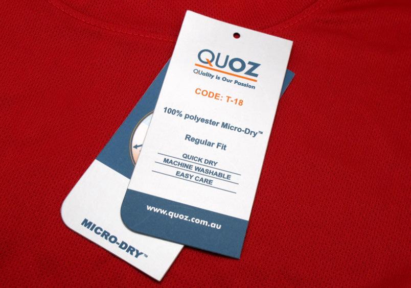 QU1800 - QUOZ 155g MICRO-DRY 短袖圓T恤 -香港印衫 | 印tee | 班衫 | Ocamp tee | 制服訂造