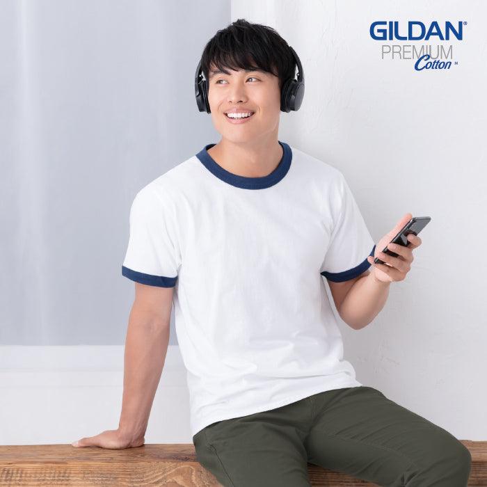 GD7660 - GILDAN 180g 全棉平紋成人撞色領短袖圓領T恤 -香港印衫 | 印tee | 班衫 | Ocamp tee | 制服訂造