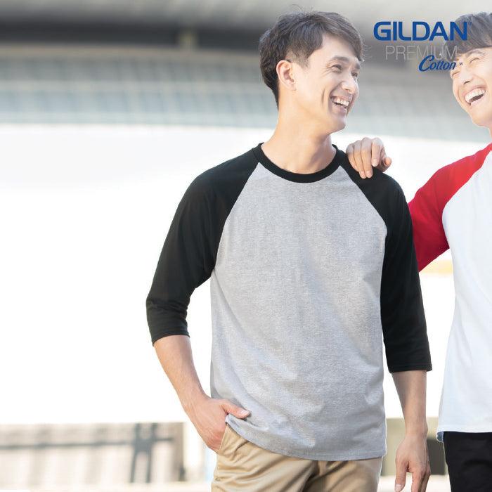 GD7670 - GILDAN 180g 全棉平紋成人七分袖圓領牛角T恤 -香港印衫 | 印tee | 班衫 | Ocamp tee | 制服訂造