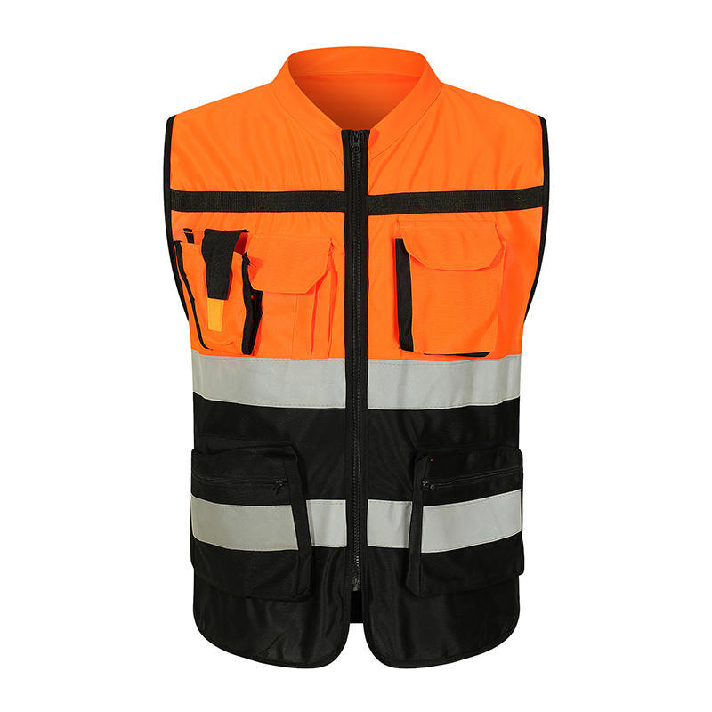 RF022 - Reflective Strip Color Matching  Zip up Safety Vest