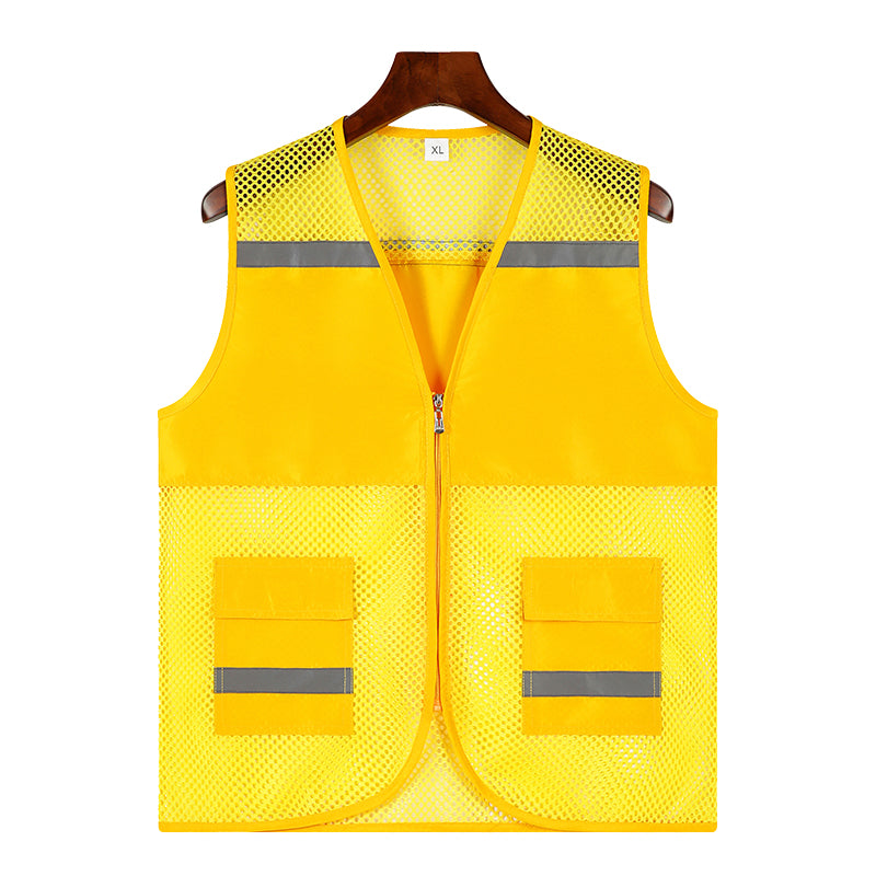 VM028 - 反光漁網多口袋拉鏈背心外套(7種顏色)