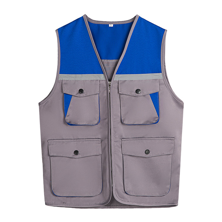 9002C - Reflective Strip Color Matching  Zip up V Neck Safety Vest