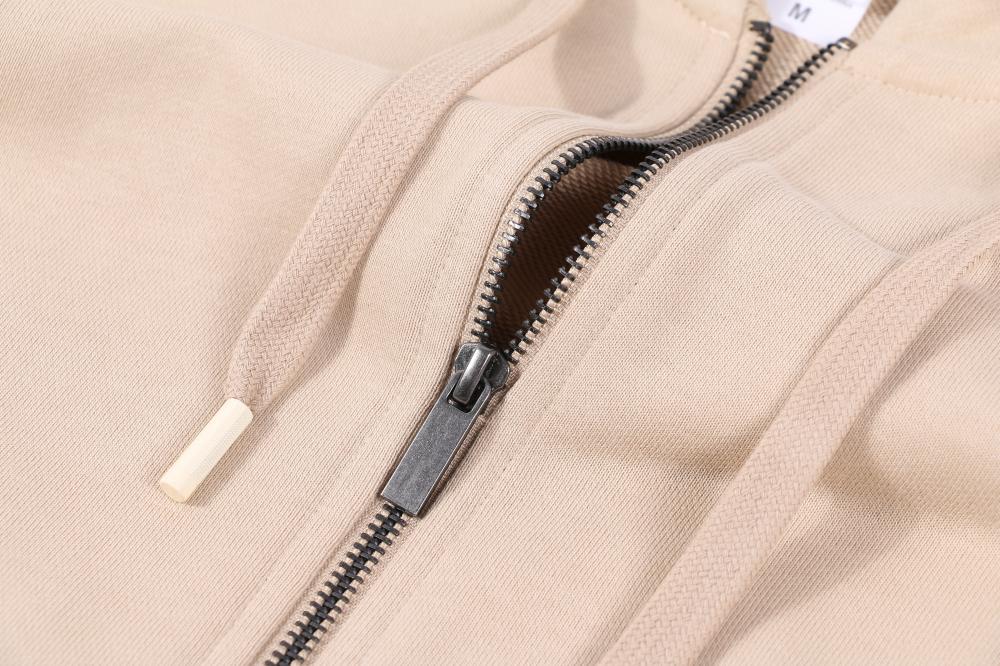 350g 成人長袖毛圈有帽拉鏈衞衣 - YB860