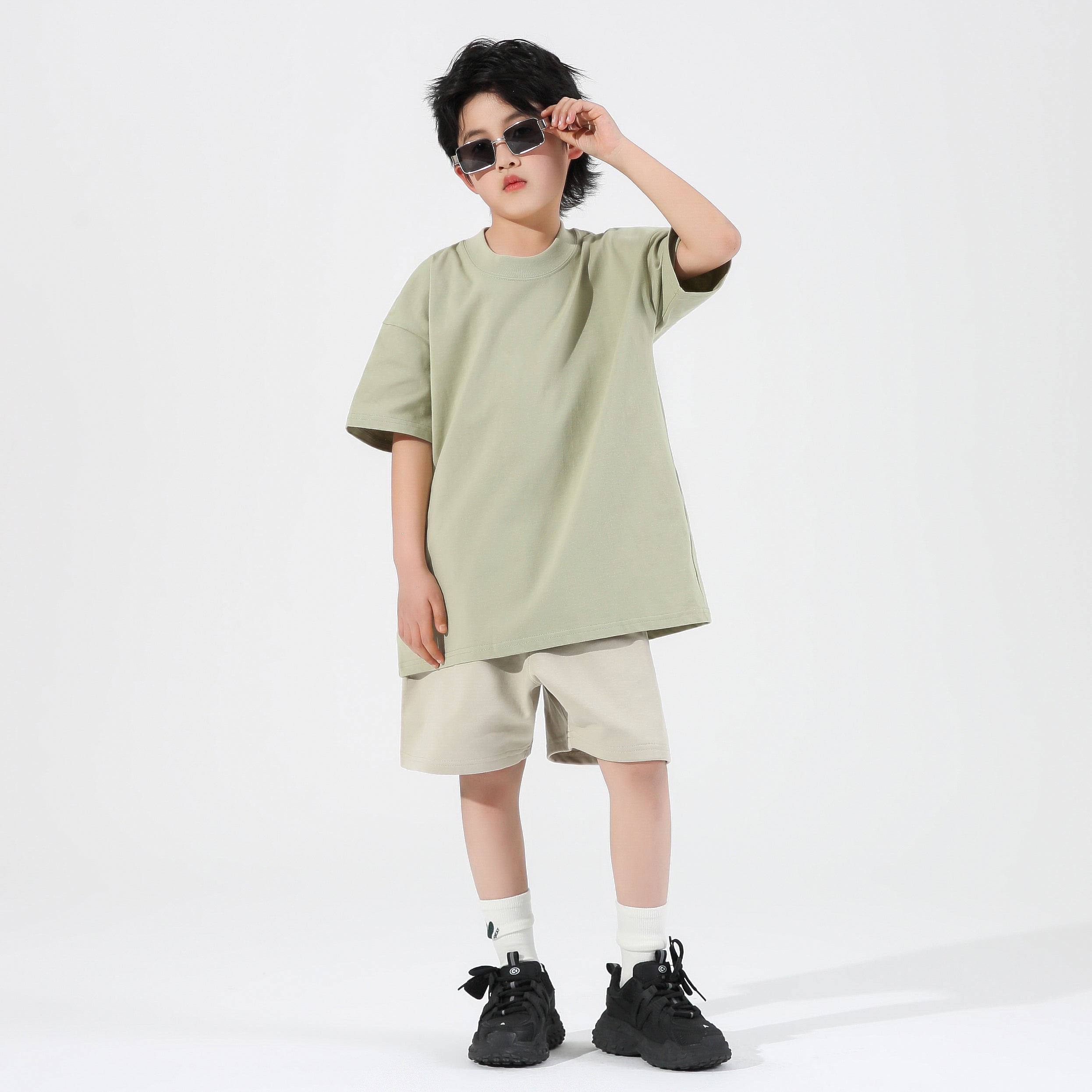 LL 245g 高品質厚版全棉短袖圓領T恤(童裝) - LL2450b